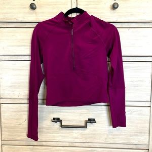 Lululemon burgundy long sleeve crop top
